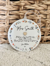 Load image into Gallery viewer, Wildflower Teacher Hanging Disc