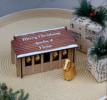 Load image into Gallery viewer, Personalised Wooden Reindeer Stable