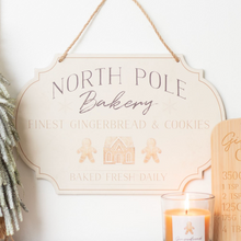 Load image into Gallery viewer, North Pole Bakery Hanging Sign