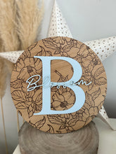 Load image into Gallery viewer, Floral Name Plaque
