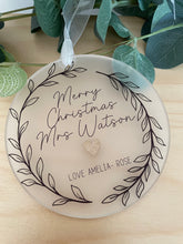 Load image into Gallery viewer, Personalised Teacher Christmas Decoration