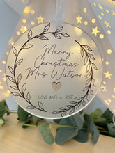 Load image into Gallery viewer, Personalised Teacher Christmas Decoration