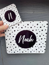 Load image into Gallery viewer, Personalised Dotty Placemat- Black