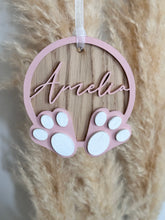 Load image into Gallery viewer, Personalised Wooden Bunny Decoration