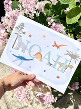 Load image into Gallery viewer, Personalised Dinosaur Name A4 Print