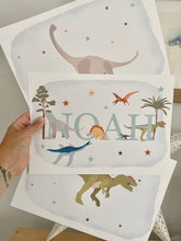 Load image into Gallery viewer, Set of 3 Personalised Dino A4 Prints