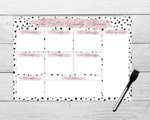 Load image into Gallery viewer, Personalised Dry Wipe Weekly Planner- Dalmation Print