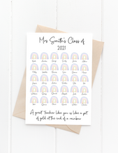 Load image into Gallery viewer, Personalised Rainbow Teacher Card