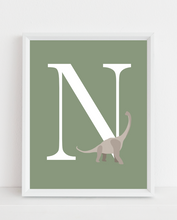 Load image into Gallery viewer, Dinosaur Initial A4 Print