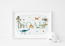 Load image into Gallery viewer, Personalised Dinosaur Name A4 Print