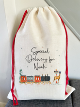 Load image into Gallery viewer, Personalised Winters Journey Christmas Sack