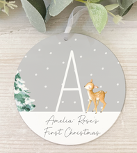 Load image into Gallery viewer, Personalised Snow Woodland Decoration