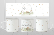 Load image into Gallery viewer, Easter Bunny Wreath Enamel Mug