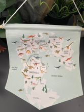 Load image into Gallery viewer, Jurassic World Map Pennant