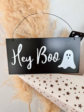 Load image into Gallery viewer, Hey Boo Hanging Sign
