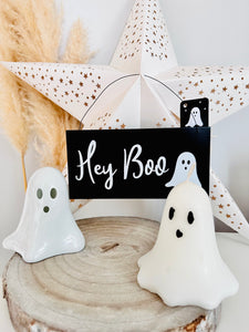 Hey Boo Hanging Sign