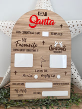 Load image into Gallery viewer, Engraved &#39;Dear Santa&#39; Wipeable Board/Sign.

