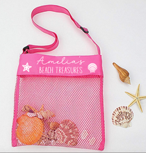Load image into Gallery viewer, Personalised Beach Finds/Shell Beach Treasures Mesh Bag- Small
