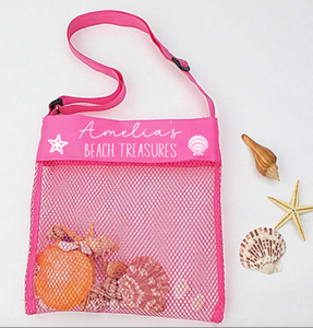 Personalised Beach Finds/Shell Beach Treasures Mesh Bag