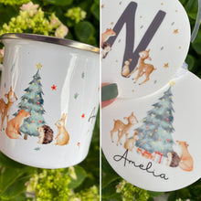Load image into Gallery viewer, Winter Woodland Enamel Mug and Decoration Set
