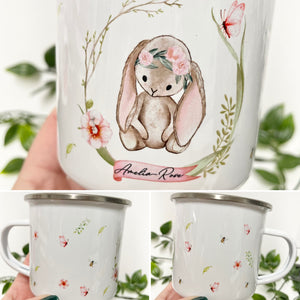 Spring Bunny Enamel Mug