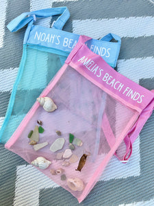 Personalised Beach Finds/Shell Beach Treasures Mesh Bag