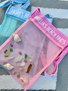 Personalised Beach Finds/Shell Beach Treasures Mesh Bag