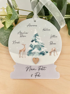 Personalised Family Snowglobe Decoration