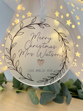 Load image into Gallery viewer, Personalised Teacher Christmas Decoration
