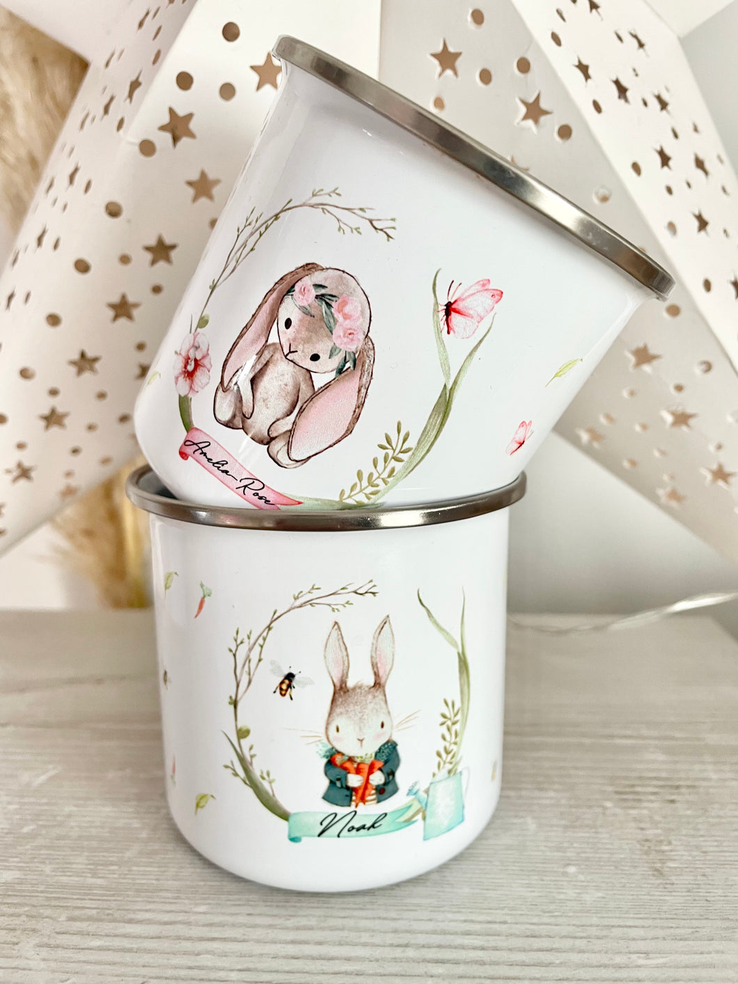 Spring Bunny Enamel Mug