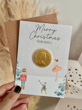 Load image into Gallery viewer, Pack Of 10 Personalised Nutcracker Ballet Postcards- Chocolate coin not included
