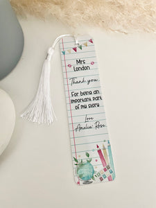 Personalised Teacher Bookmark