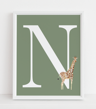 Load image into Gallery viewer, Animal Initial A4 Print
