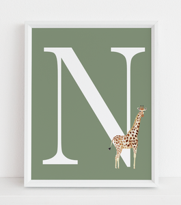 Animal Initial A4 Print