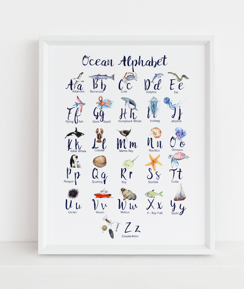 Ocean Alphabet A4 Print