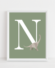 Load image into Gallery viewer, Dinosaur Initial A4 Print
