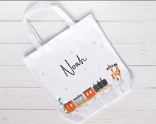 Load image into Gallery viewer, A Winters Journey Train Tote Bag
