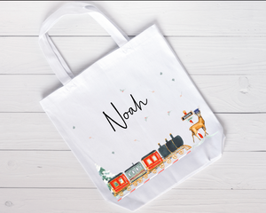 A Winters Journey Train Tote Bag