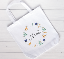 Load image into Gallery viewer, A Winters Journey Wreath Tote Bag
