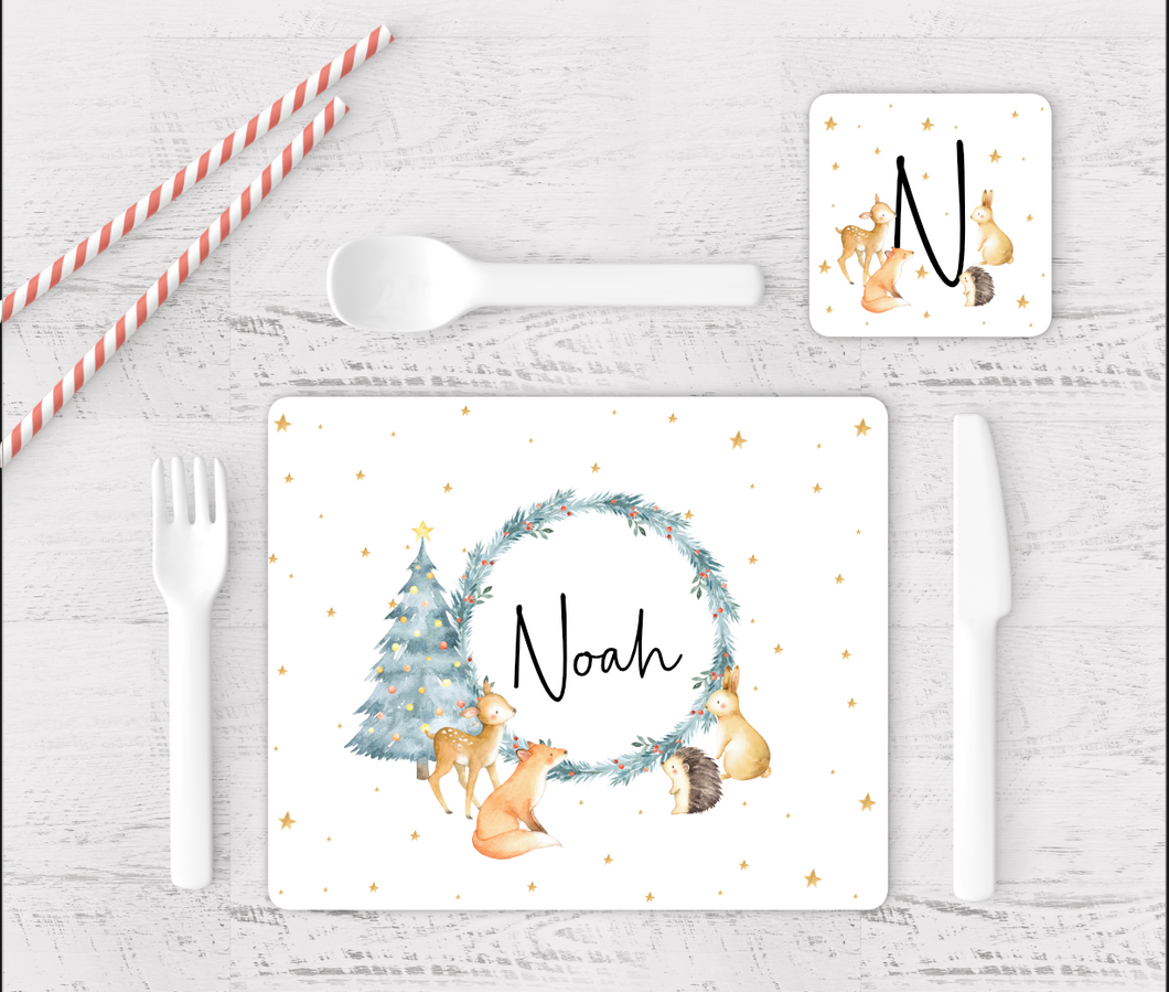 Winter Woodland Placemat/Coaster Set