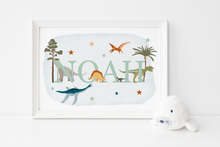 Load image into Gallery viewer, Personalised Dinosaur Name A4 Print
