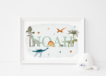 Load image into Gallery viewer, Personalised Dinosaur Name A4 Print
