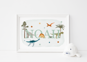 Personalised Dinosaur Name A4 Print