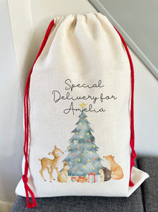 Personalised Winter Woodland Christmas Sack