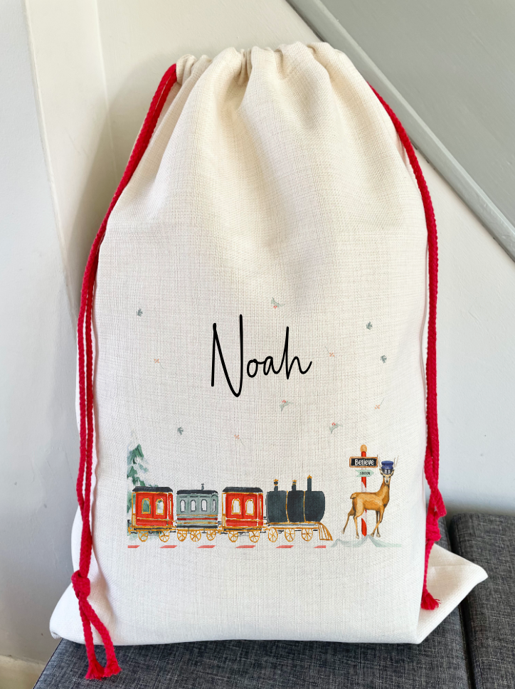 Personalised Winters Journey Christmas Sack