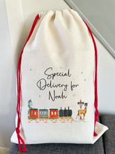 Load image into Gallery viewer, Personalised Winters Journey Christmas Sack
