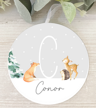 Load image into Gallery viewer, Personalised Snow Woodland Decoration
