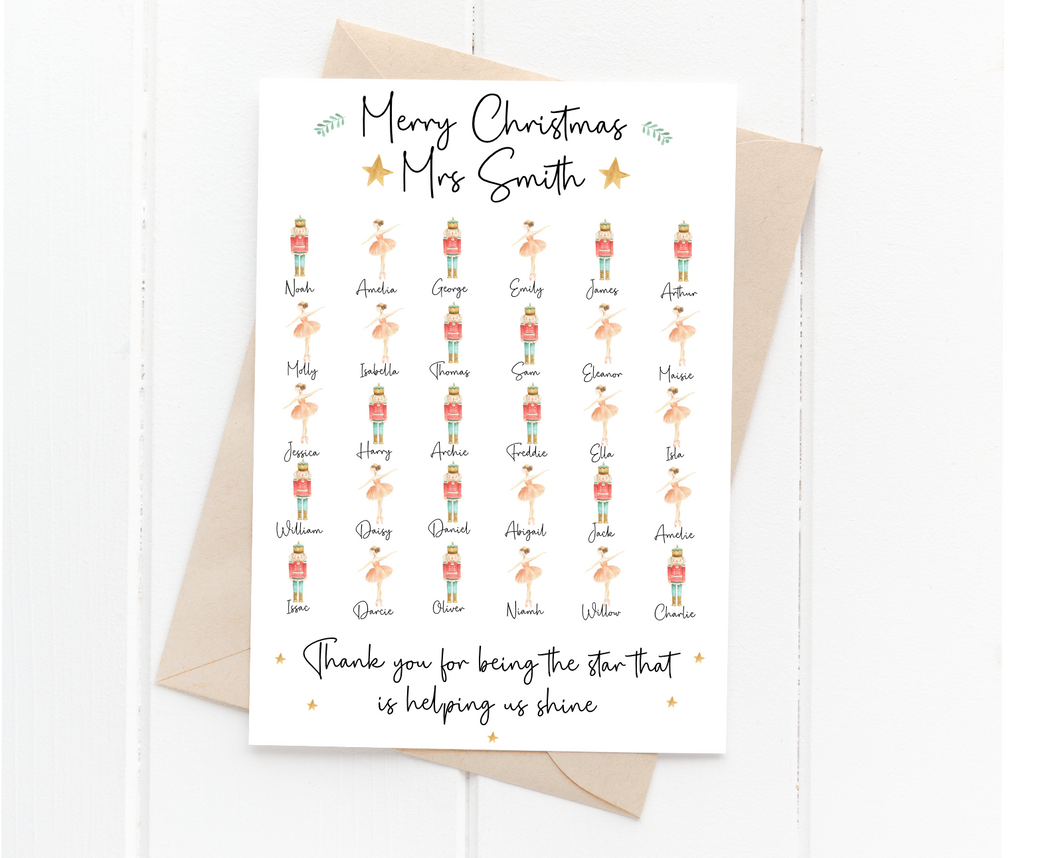 The Nutcracker Personalised Class Card