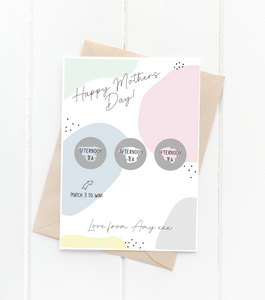 Pastel Mothers Day Scratch Reveal Postcard