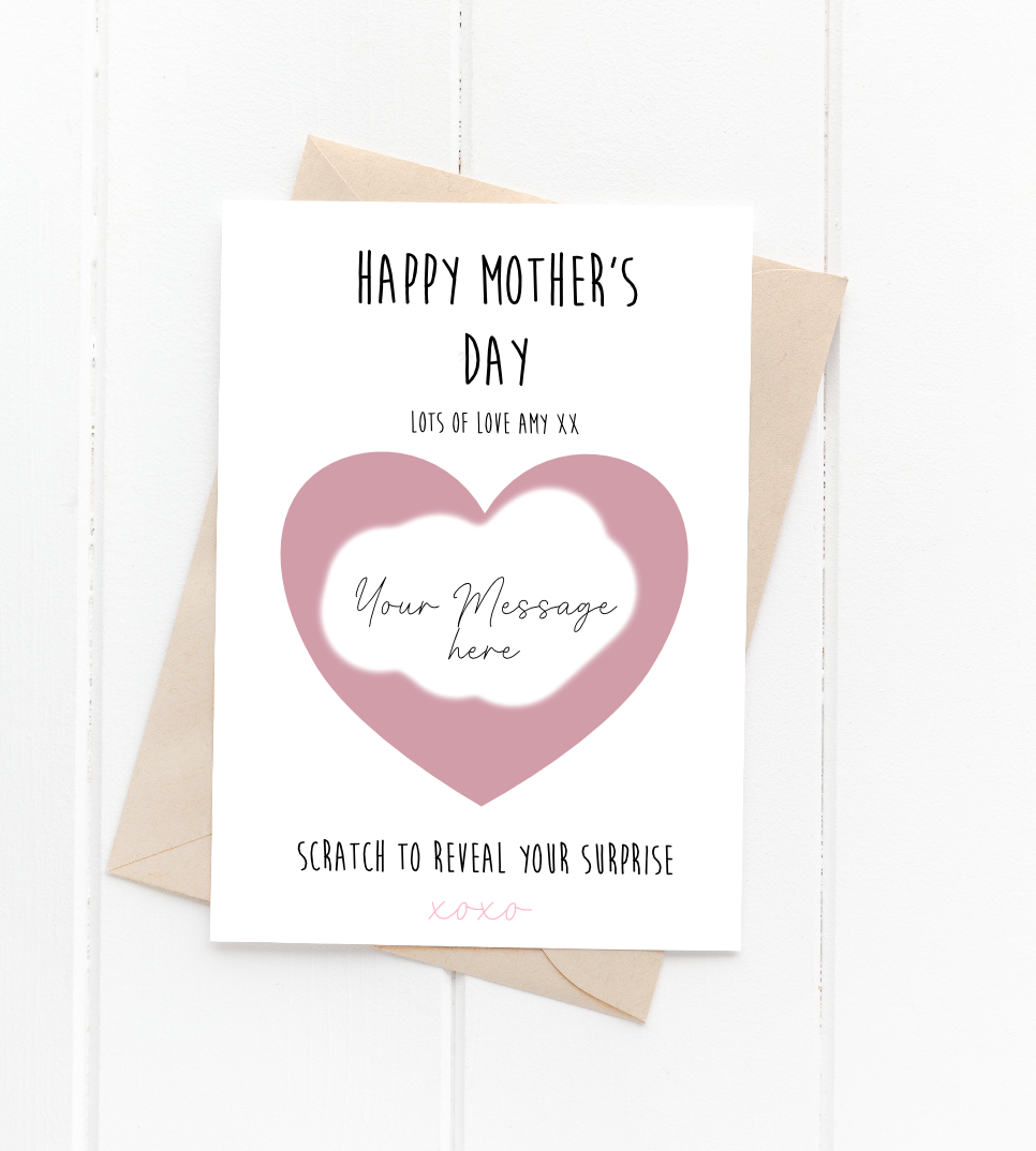 Mothers Day Scratch Reveal Postcard